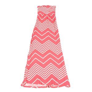 Design History Chevron Print Maxi Dress Size Small Womens Coral Pink White S